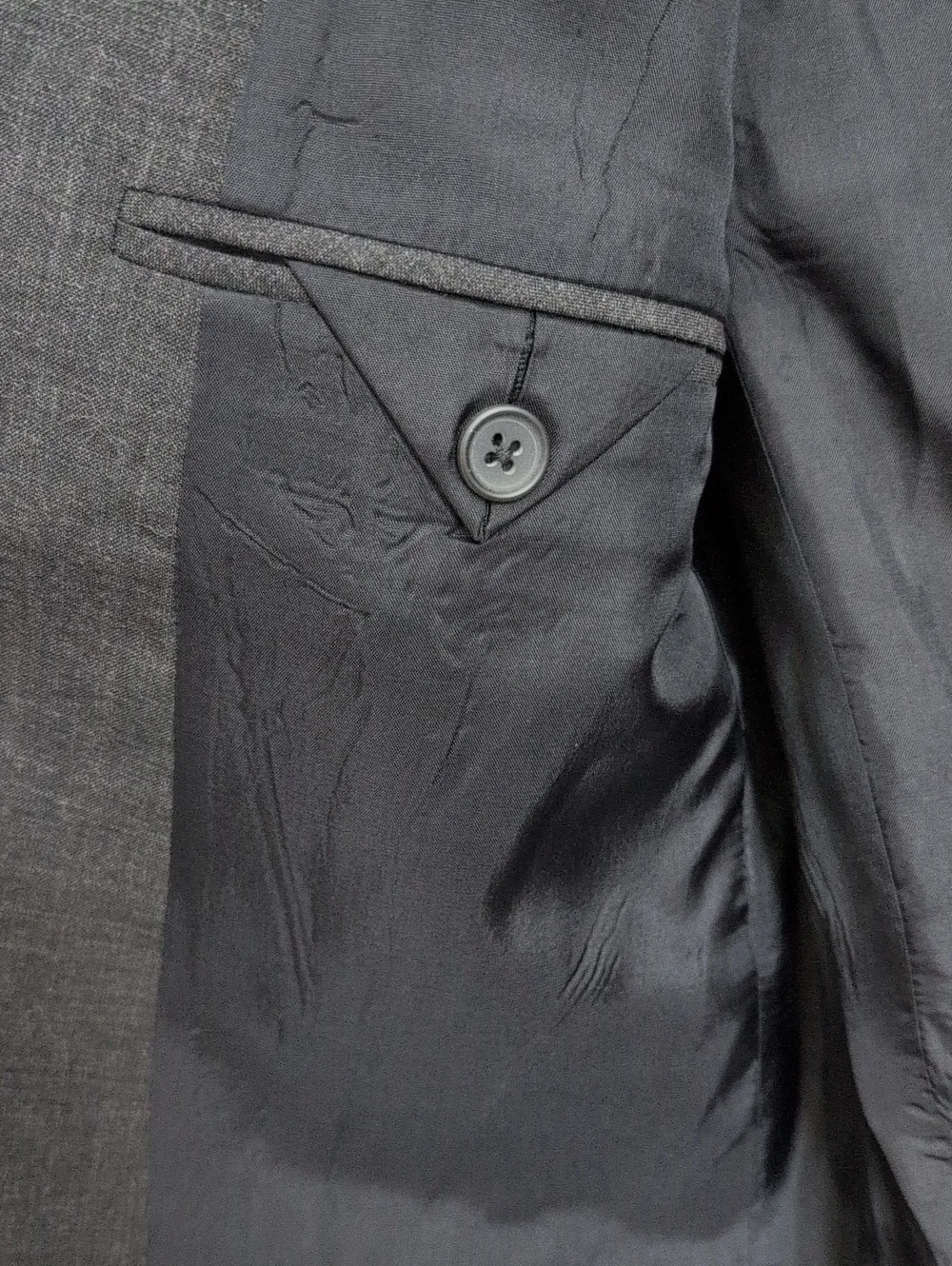 J. Crew Men’s Dark Charcoal Two-Button Notch Lapel 80% Wool Blend Blazer